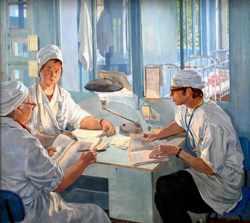 Татьяна Исааковна Лившиц. Итоги дня. 1974–1975. Эта картина входит в серию работ, посвященных Морозо...